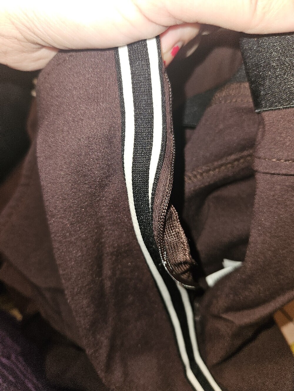 Gap Womans Brown Pants With Black/White Stripes Size Xl - Picture 13 of 14